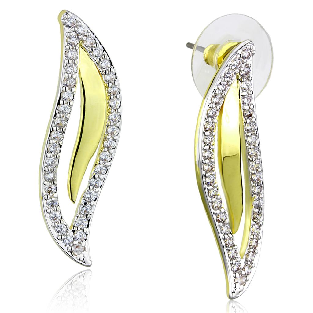 3W941 - Gold+Rhodium Brass Jewelry Sets with AAA Grade CZ in Clear - Bela Fils BoutiqueJewelry & WatchesBela Fils Boutique